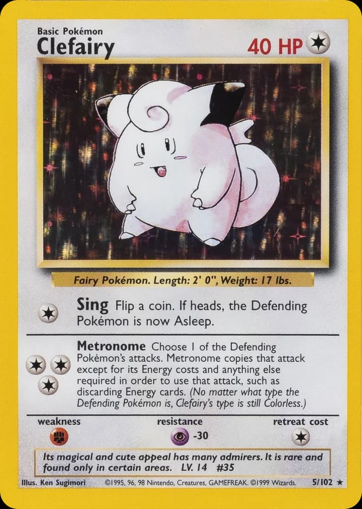 Clefairy — Base #5/102, PSA 9