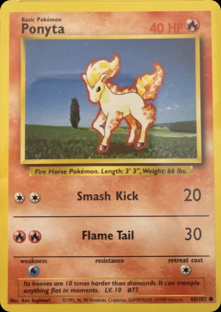 Ponyta — Base #60/102, PSA 10