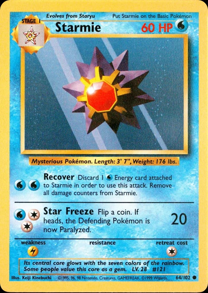 Starmie — Base #64/102, PSA 10