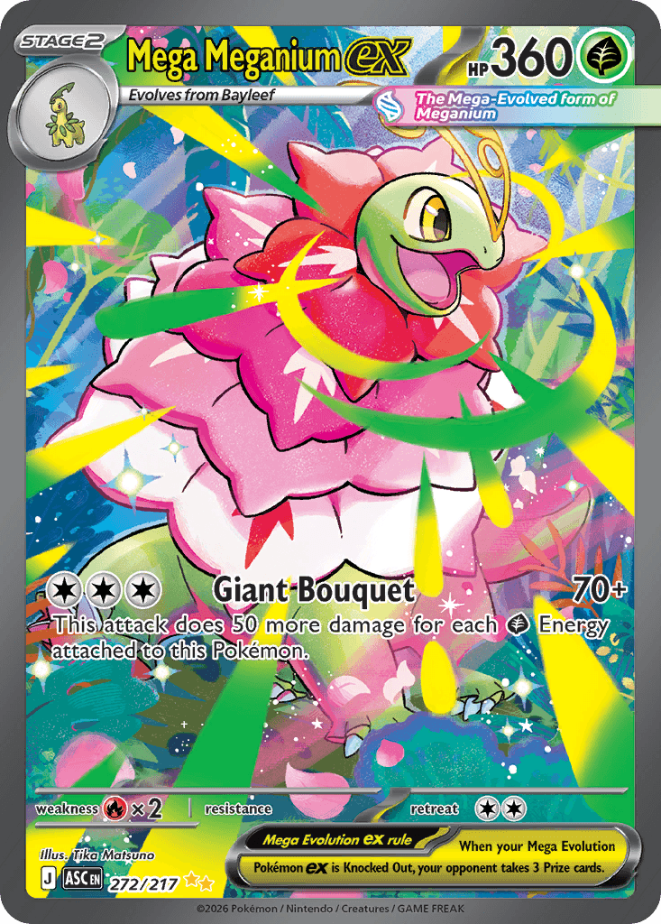 Mega Meganium Ex — Ascended Heroes #272/217, raw, NM