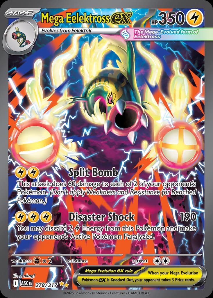 Mega Eelektross Ex — Ascended Heroes #278/217, PSA 10