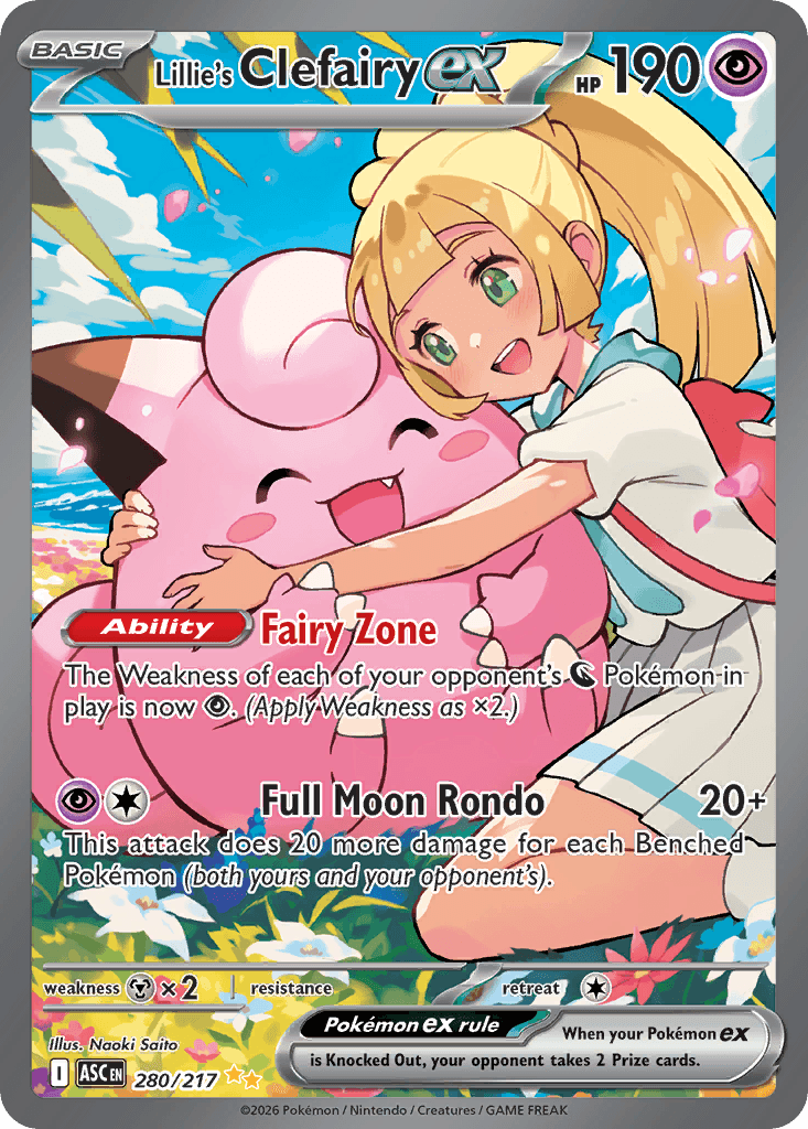 Lillie's Clefairy Ex — Ascended Heroes #280/217, BGS 10