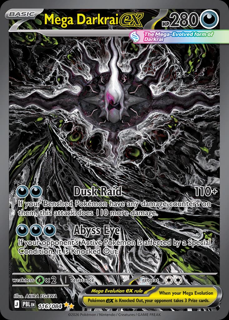 Mega Darkrai ex — Pitch Black #116/84, PSA 9