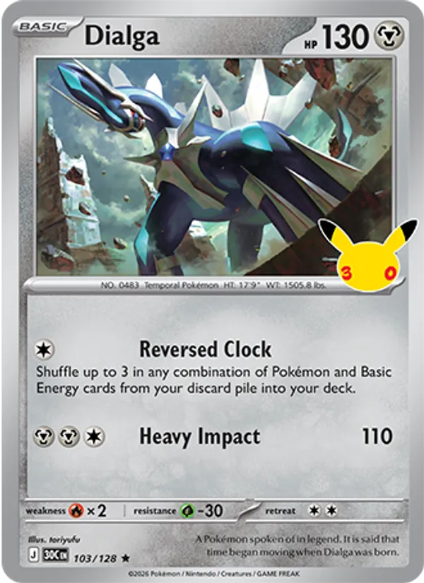 Dialga — 30th Celebration #103/128, raw, NM