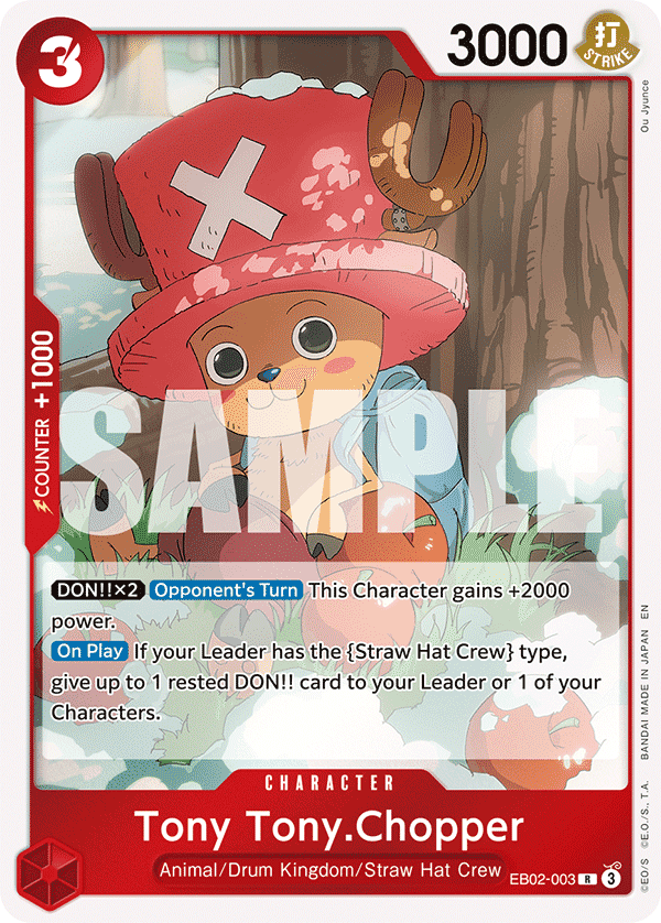 Tony Tony.Chopper — One Piece Extra Booster Anime 25th Collection #EB02-003, PSA 10