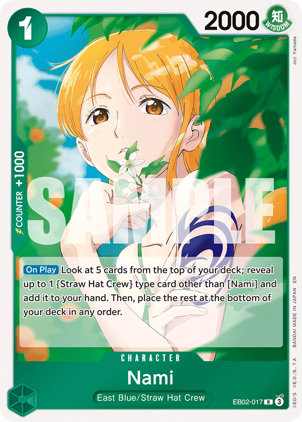 Nami — One Piece Extra Booster Anime 25th Collection #EB02-017, BGS 9.5