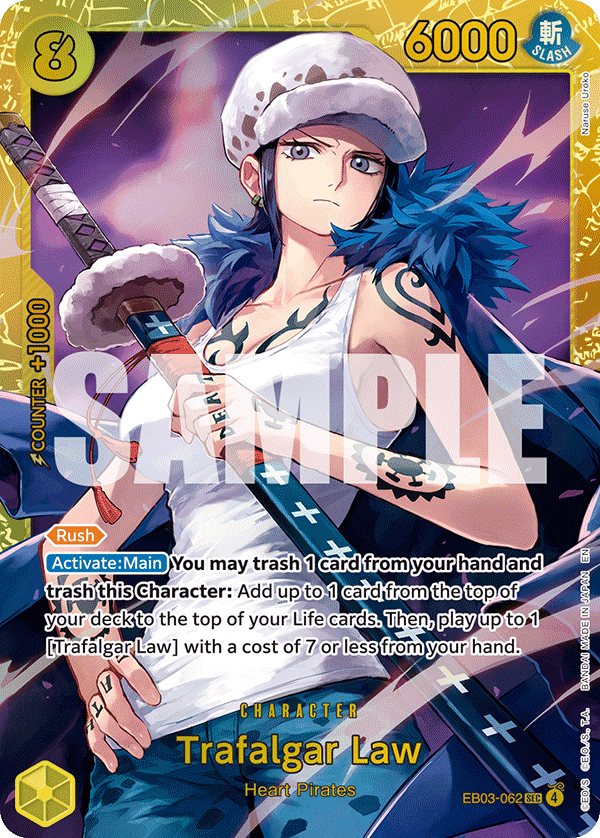 Trafalgar Law — Extra Booster Heroines Edition #EB03-062, raw, NM