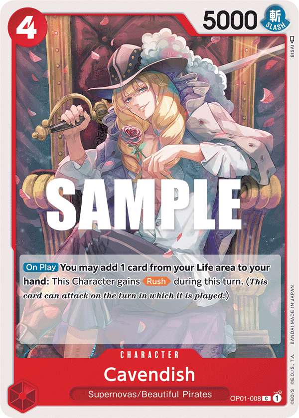 Cavendish — Romance Dawn #OP01-008, PSA 10