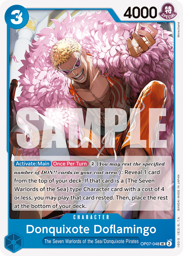 Donquixote Doflamingo — Seven Warlords of the Sea Binder Set #OP07-048, CGC 10