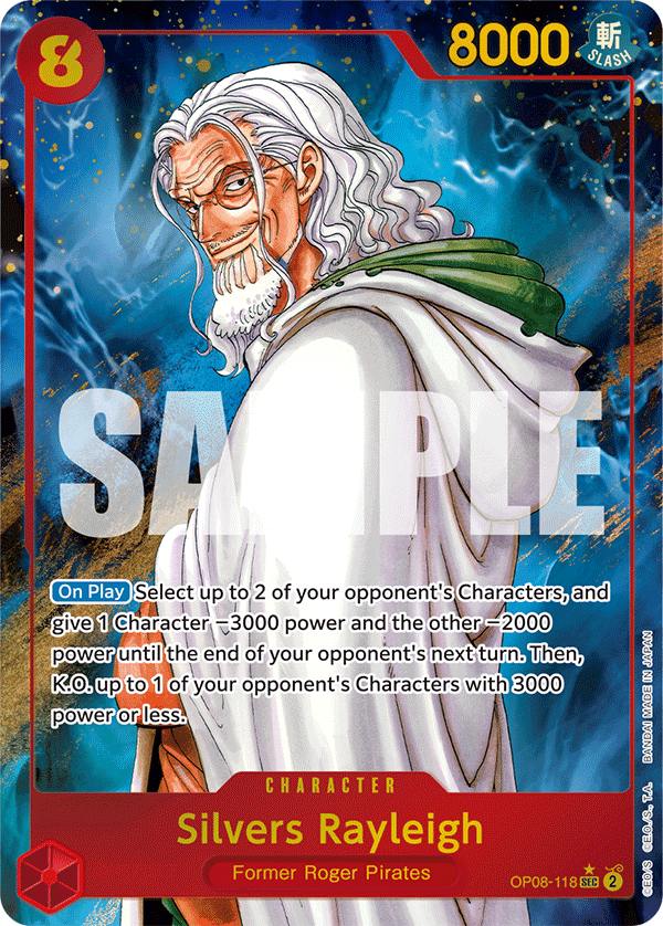 Silvers Rayleigh — Two Legends #OP08-118, PSA 10