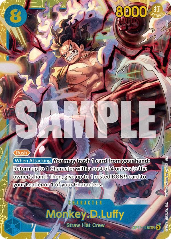 Monkey.D.Luffy — Fist of Divine Speed #OP11-118, raw, NM