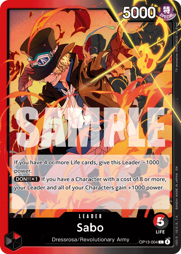 Sabo — One Piece Carrying on His Will #OP13-004, PSA 10