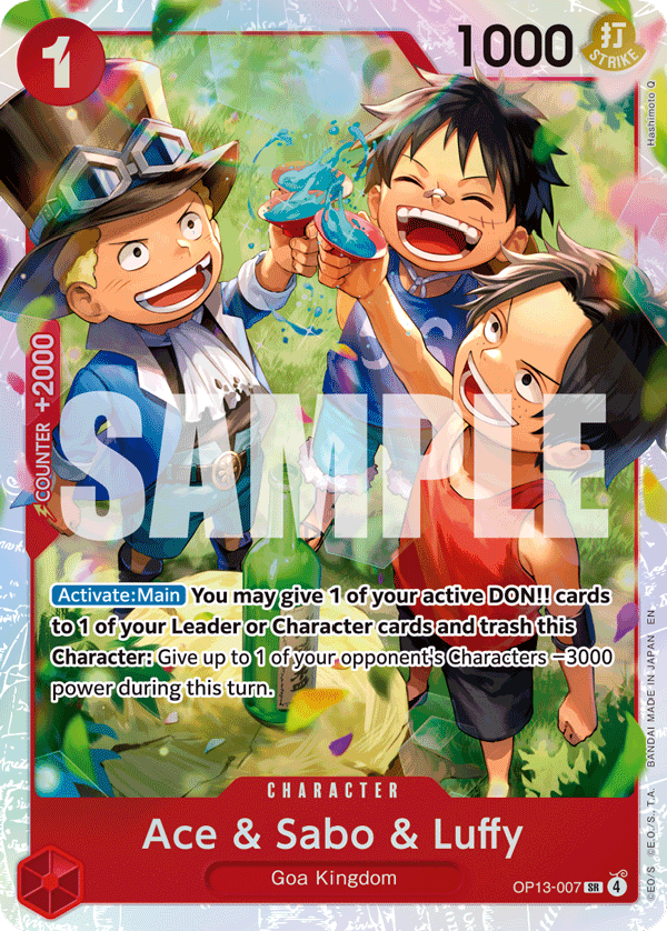 Ace & Sabo & Luffy — Carrying on His Will #OP13-007, raw, NM