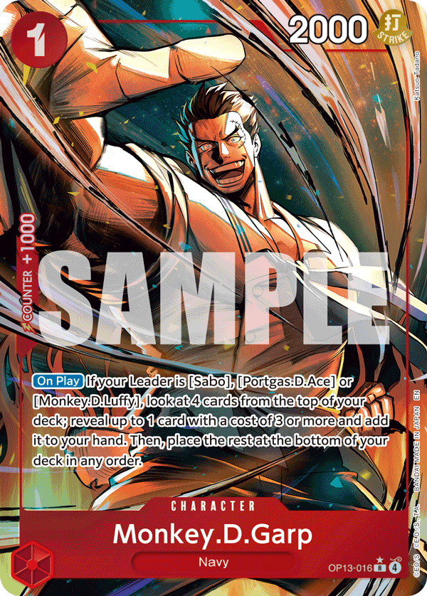 Monkey.D.Garp — Carrying on His Will #OP13-016, PSA 10