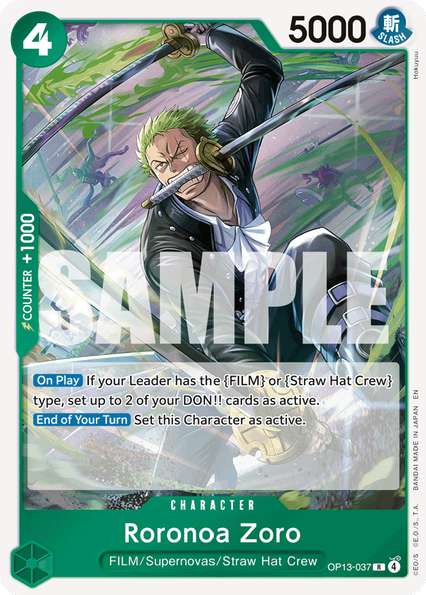 Roronoa Zoro — One Piece Carrying on His Will #OP13-037, BGS 10