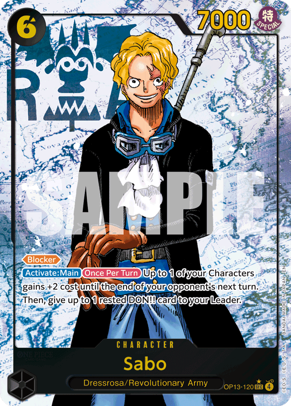 Sabo — One Piece Carrying on His Will #OP13-120, PSA 9