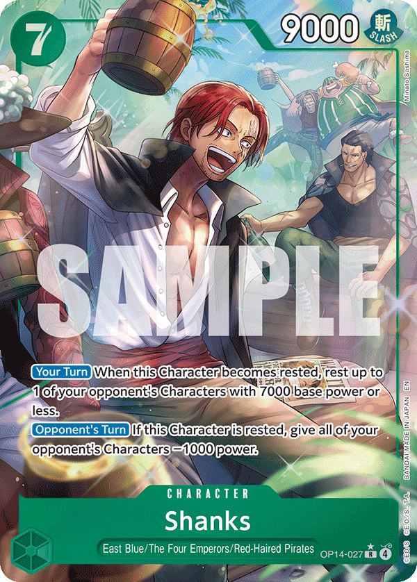 Shanks — Azure Sea's Seven #OP14-027, PSA 10