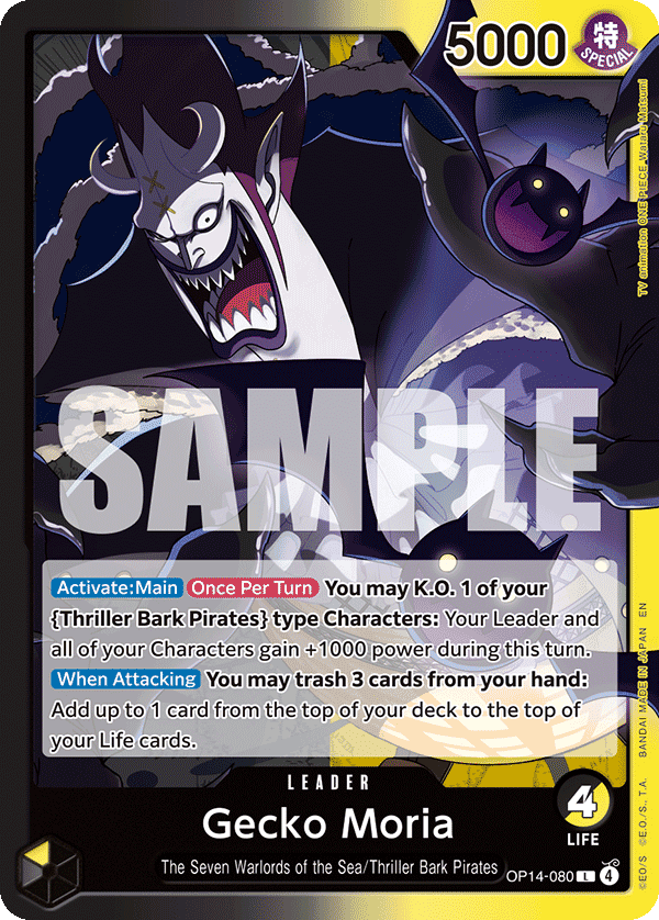 Gecko Moria — Azure Sea's Seven #OP14-080, PSA 10