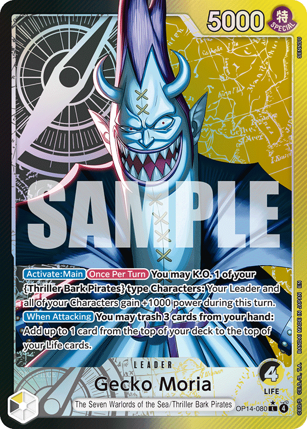 Gecko Moria — Azure Sea's Seven #OP14-080, PSA 10