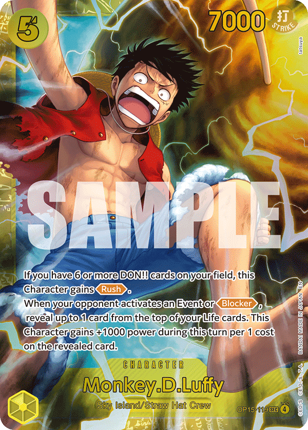 Monkey.D.Luffy — Adventure on Kami's Island #OP15-119, PSA 10