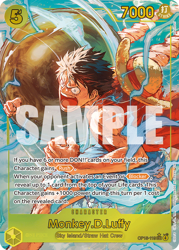 Monkey.D.Luffy — Adventure on Kami's Island #OP15-119, PSA 10