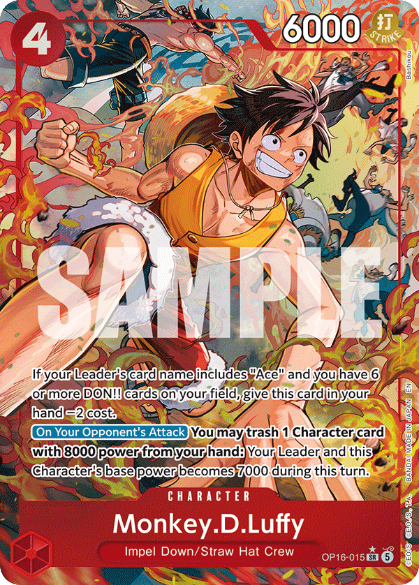 Monkey.D.Luffy — One Piece The Time of Battle #OP16-015, PSA 10