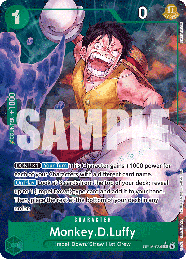 Monkey.D.Luffy — The Time of Battle #OP16-034, CGC 10