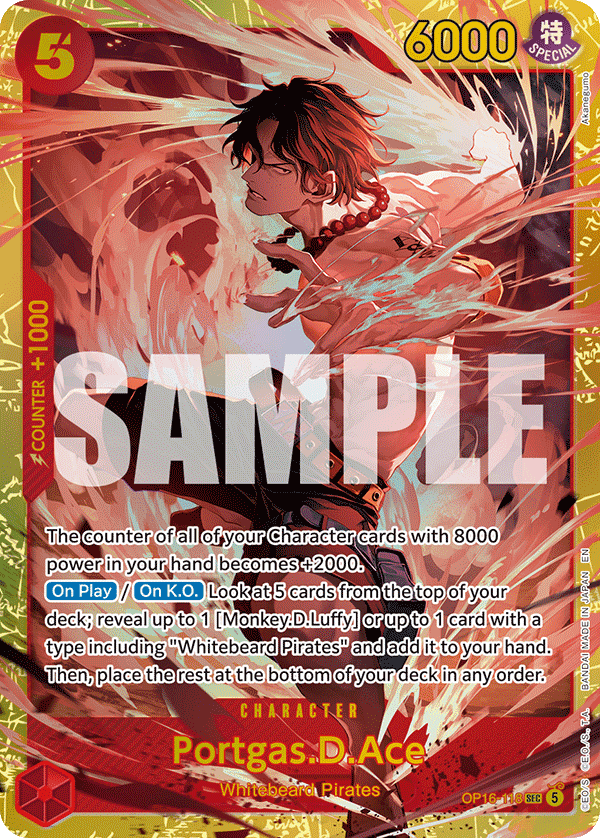 Portgas.D.Ace — One Piece The Time of Battle #OP16-118, CGC 10