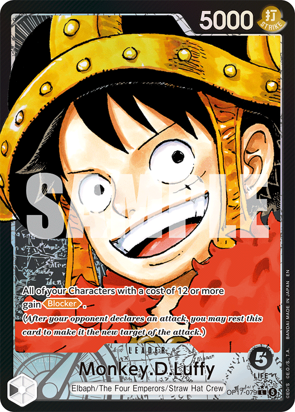 Monkey.D.Luffy — One Piece World's Strongest Warriors #OP17-079, BGS 9.5