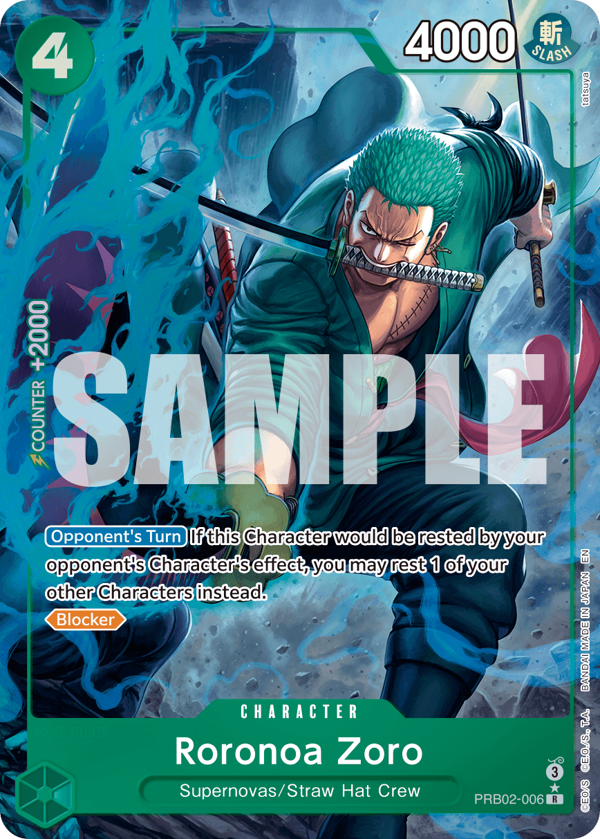 Roronoa Zoro — Premium Booster 2 #PRB02-006, PSA 10