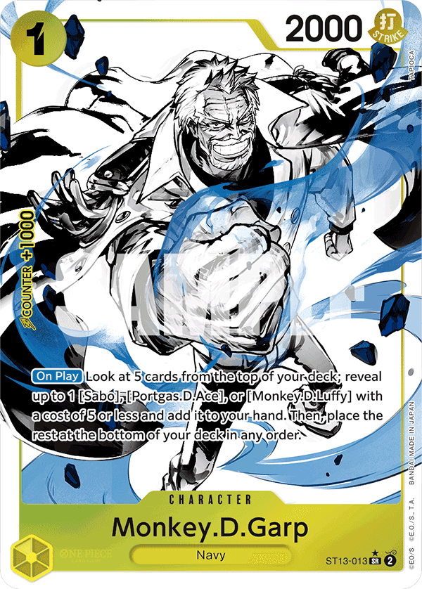 Monkey.D.Garp — Ultra Deck: The Three Brothers #ST13-013, PSA 10