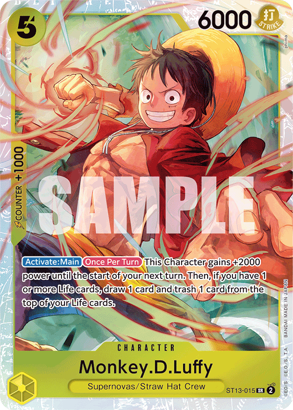 Monkey.D.Luffy — One Piece Ultra Deck: The Three Brothers #ST13-015, PSA 10
