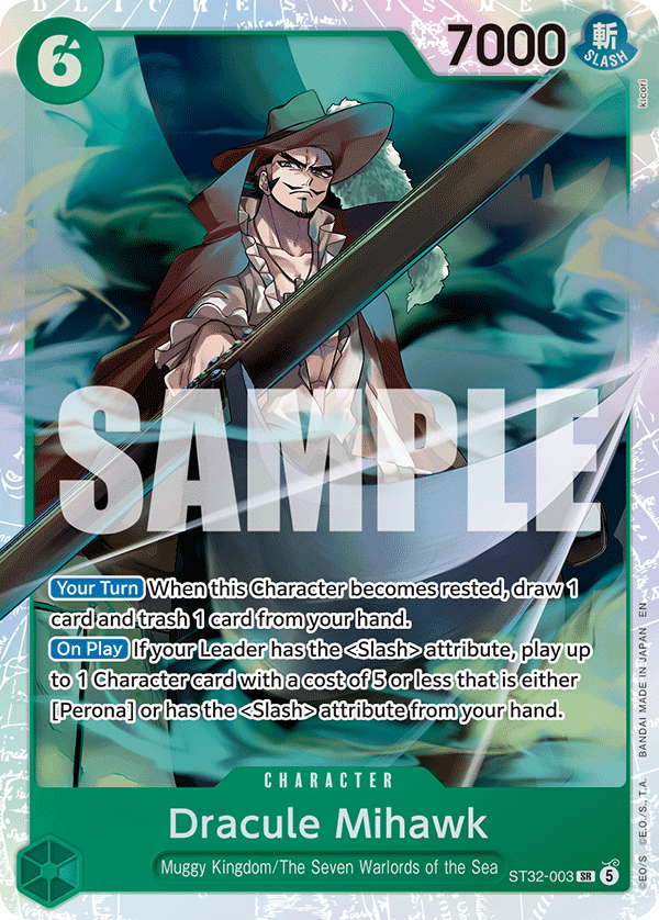 Dracule Mihawk — Starter Starter Deck 32: Green Roronoa Zoro #ST32-003, raw, NM