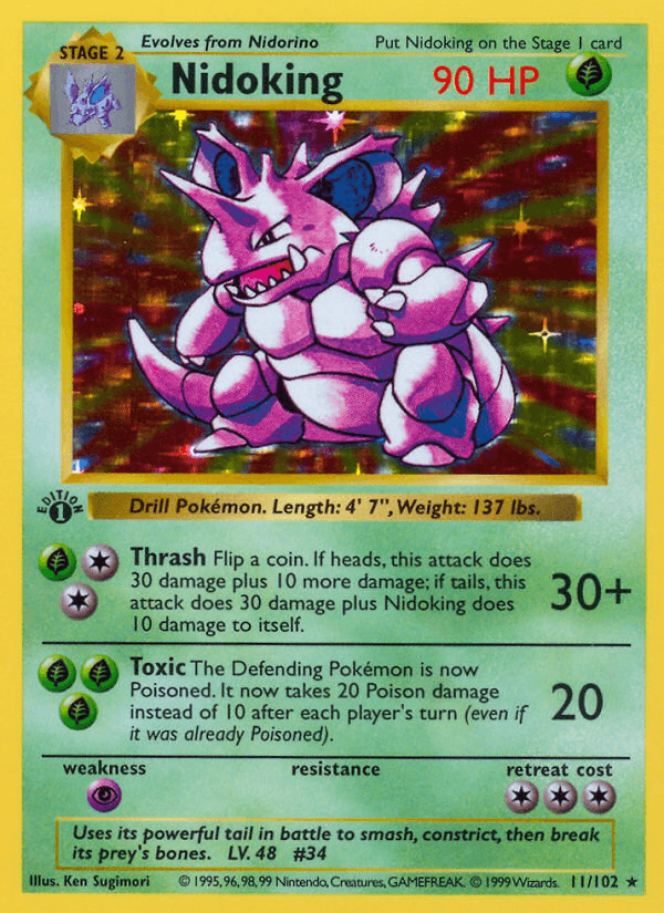Nidoking — Base #11/102, PSA 9