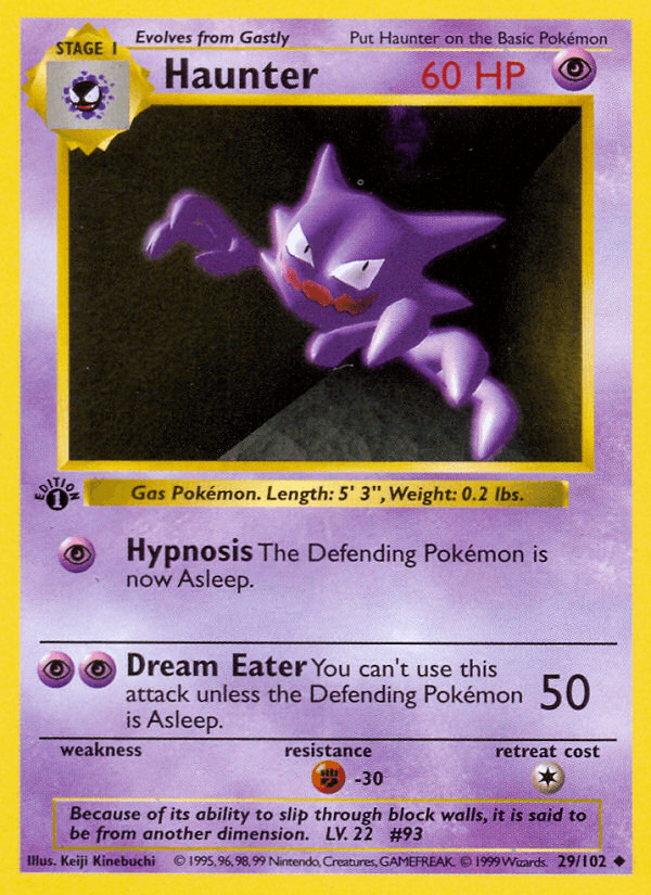 Haunter — Base #29/102, PSA 9