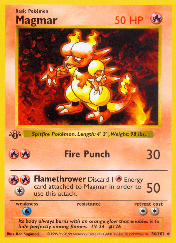 Magmar — Base #36/102, raw, NM