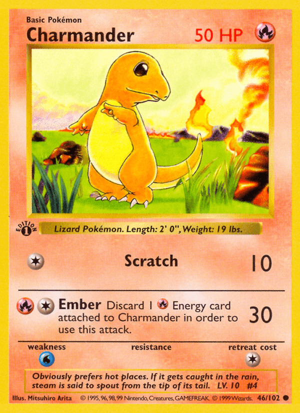 Charmander — Base #46/102, PSA 10