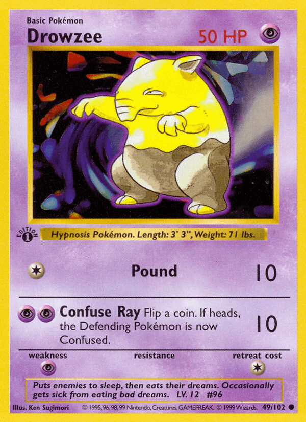 Drowzee — Base #49/102, PSA 10