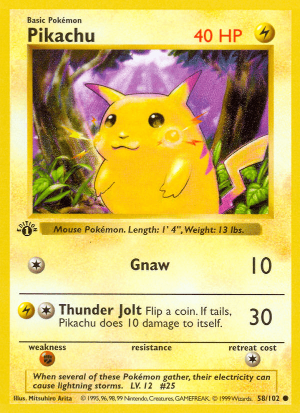 Pikachu — Base #58/102, BGS 9.5
