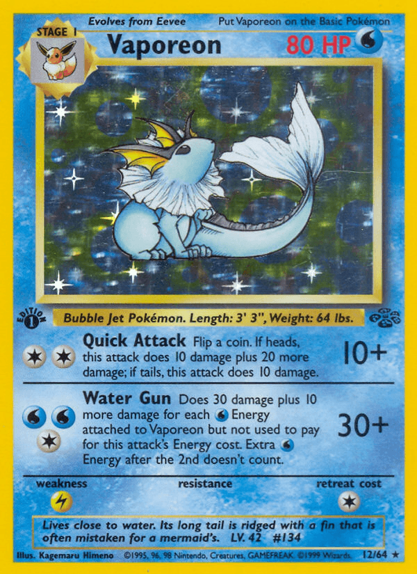 Vaporeon — Jungle #12/64, PSA 7