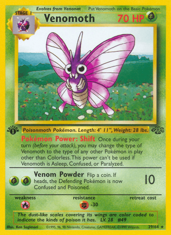 Venomoth — Jungle #29/64, raw, NM