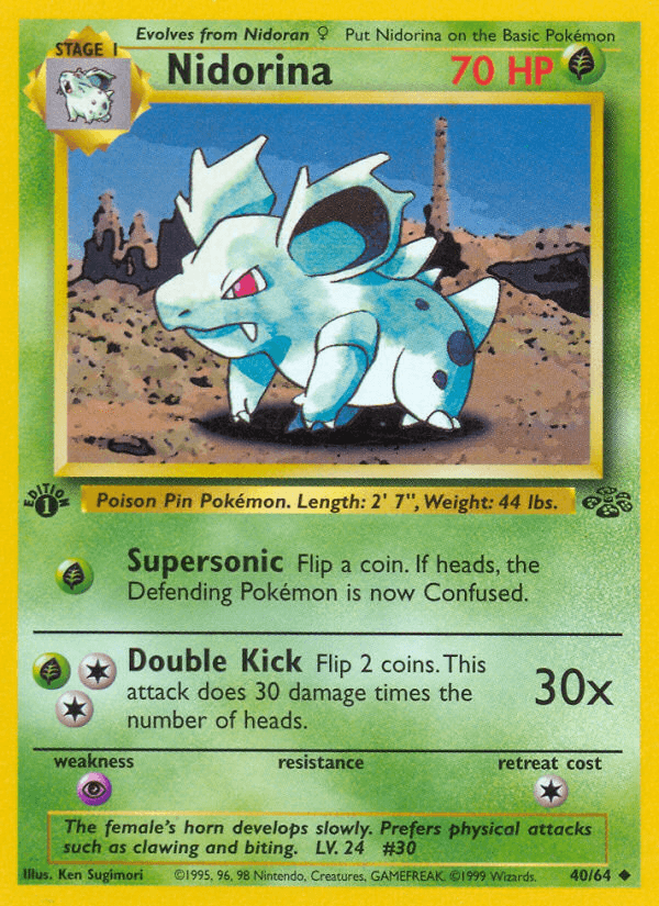 Nidorina — Jungle #40/64, PSA 10