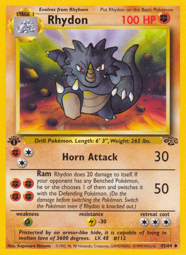 Rhydon — Jungle #45/64, PSA 9