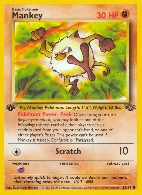 Mankey — Jungle #55/64, PSA 10