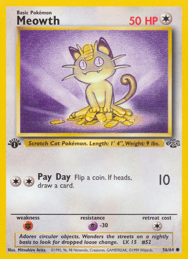 Meowth — Jungle #56/64, raw, NM