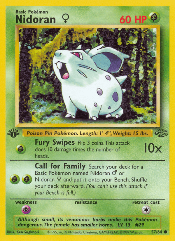 Nidoran — Jungle #57/64, PSA 8