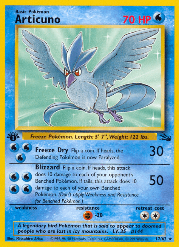 Articuno — Fossil #17/62, PSA 9
