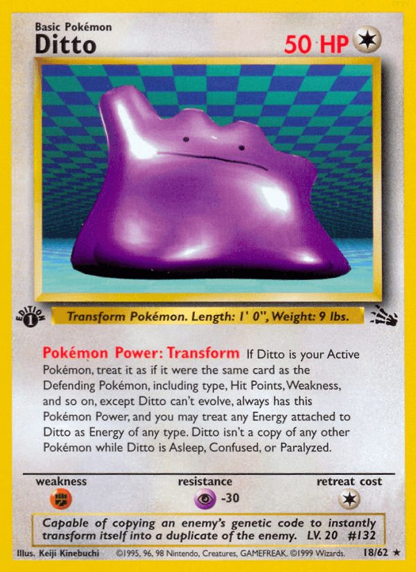 Ditto — Fossil #18/62, raw, NM