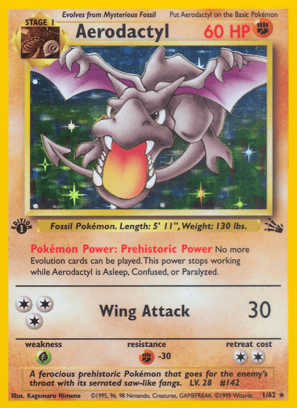 Aerodactyl — Fossil #1/62, PSA 7
