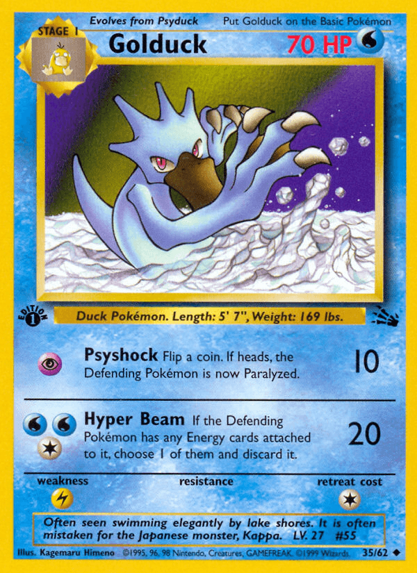 Golduck — Fossil #35/62, PSA 9
